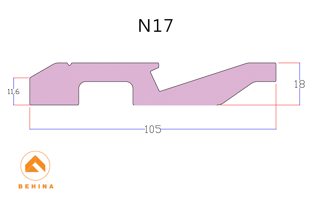 قرنیز نوری مدرن بهینا مدل N17-12 سایز 105 میلیمتر